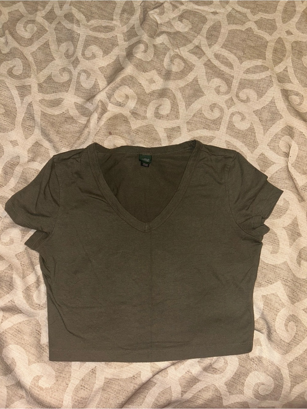 wild fable Olive Green V-Neck Crop Top